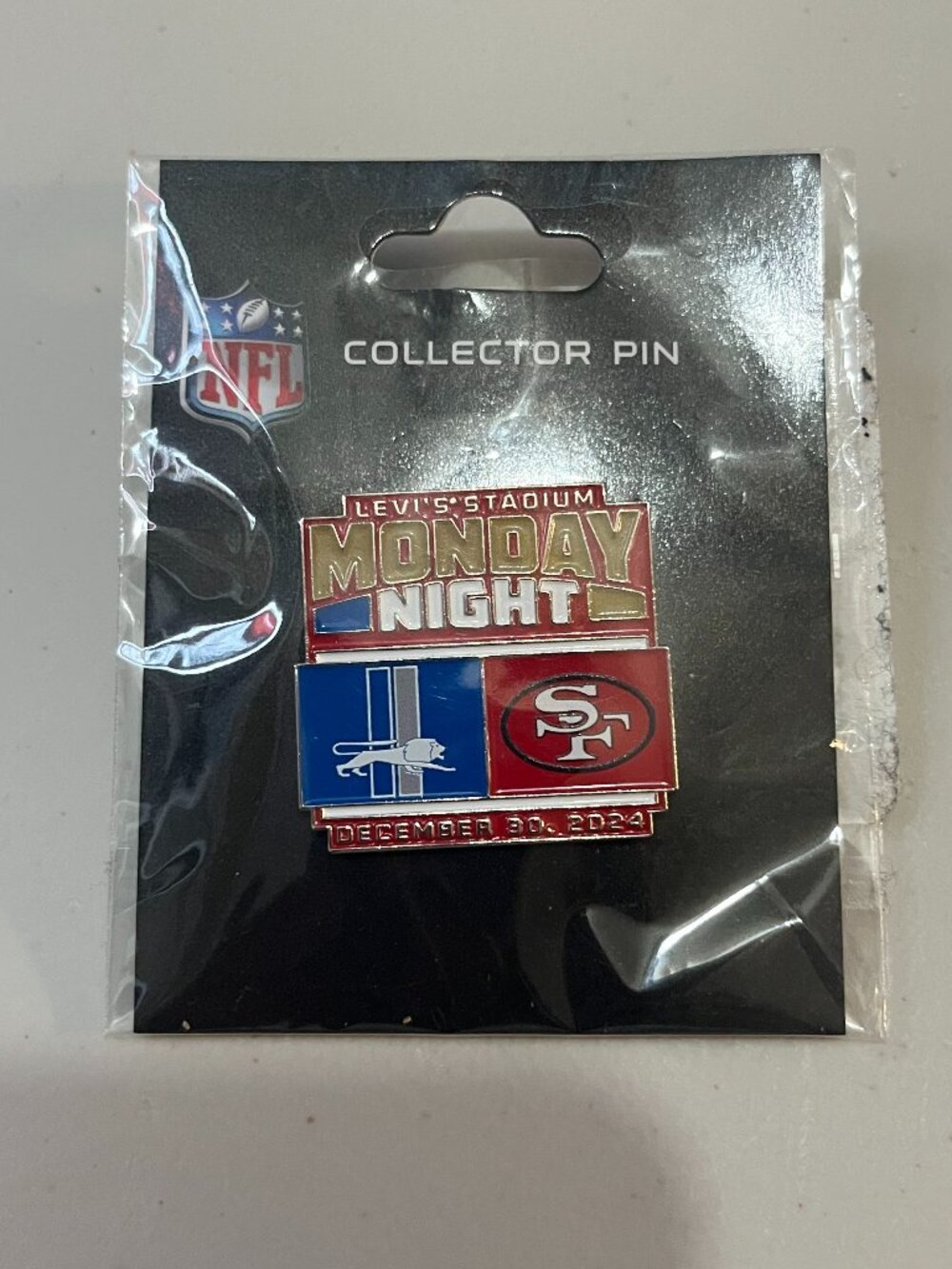 San Francisco 49ers vs Detroit Lions Monday Night Game Day Pin 12/30/24